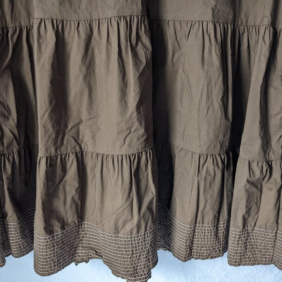 TUCKERNUCK Pomander Place Tiered Short Sleeve Kinsley Mini Dress Pockets Brwn XL - Picture 7 of 12